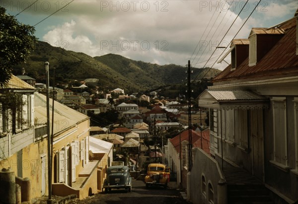 One of the steep streets on the hillsides, Charlotte Amalie, St. Thomas, Virgin Islands, 1941. Creator: Jack Delano.