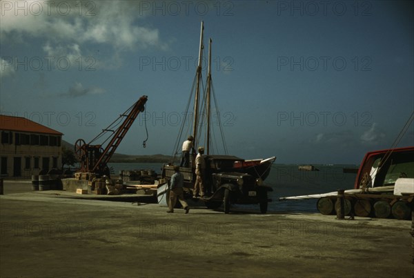 Along the waterfront, Christiansted, Saint Croix, Virgin Islands, 1941. Creator: Jack Delano.