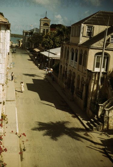 Street in Christiansted, Saint Croix, Virgin Islands, 1941. Creator: Jack Delano.