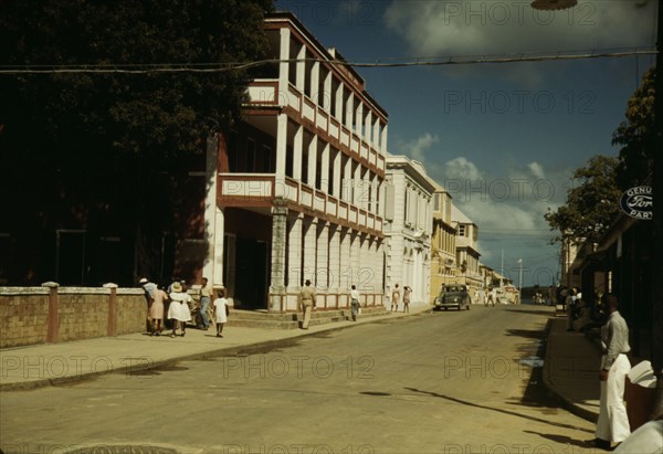Street in Christiansted, St. Croix, Virgin Islands, 1941. Creator: Jack Delano.