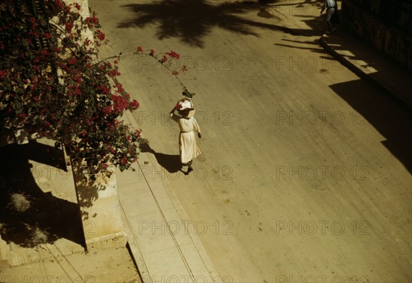 Street scene, Christiansted, St. Croix, Virgin Islands?, 1941. Creator: Jack Delano.