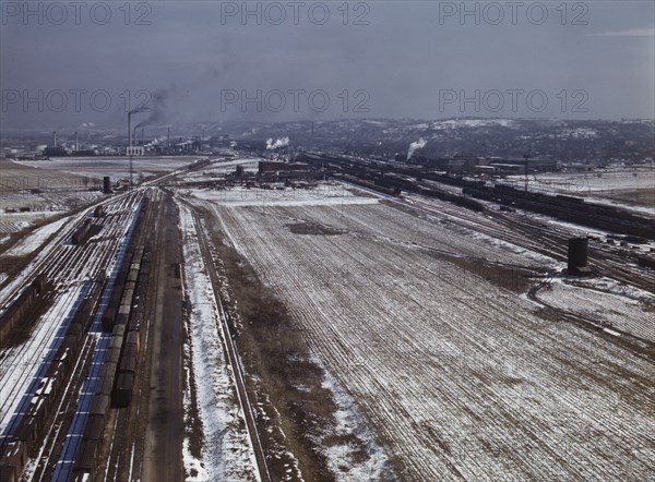 Santa Fe R.R. yards and shops, Argentine, Kansas. , 1943. Creator: Jack Delano.