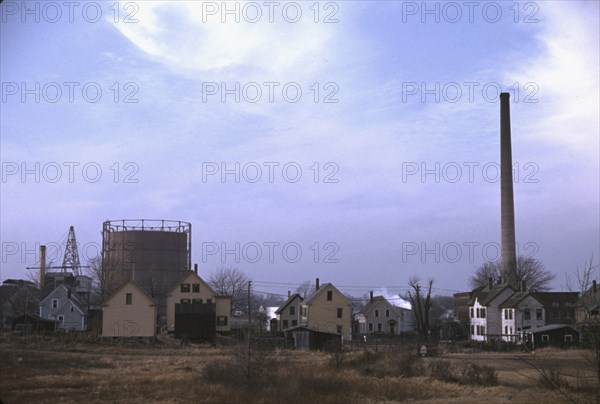 Industrial town in Massachusetts, possibly New Bedford, ca. 1941. Creator: Jack Delano.