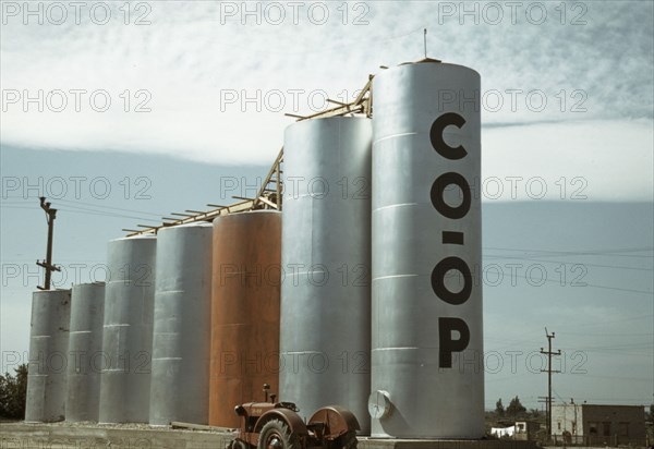 Grain elevators, Caldwell, Idaho, 1941. Creator: Russell Lee.