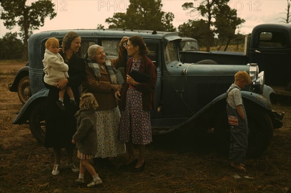 Friends meeting at the Pie Town, New Mexico Fair, 1940. Creator: Russell Lee.