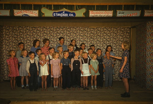 School children singing, Pie Town, New Mexico, 1940. Creator: Russell Lee.