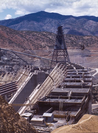 Shasta dam under construction, California, 1942. Creator: Russell Lee.