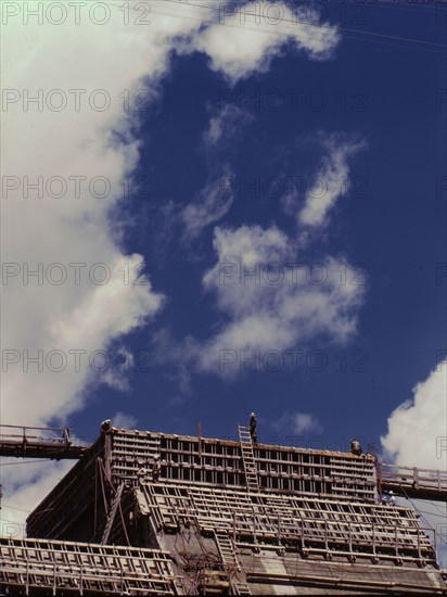 Shasta dam under construction, California, 1942. Creator: Russell Lee.