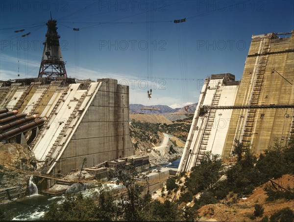 Shasta dam under construction, California, 1942. Creator: Russell Lee.