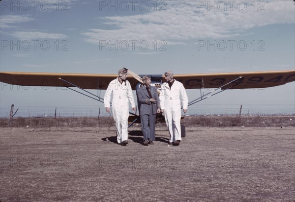 Civilian pilot training school, returning from practice..., Meacham Field, Fort Worth, Tex., 1942. Creator: Arthur Rothstein.