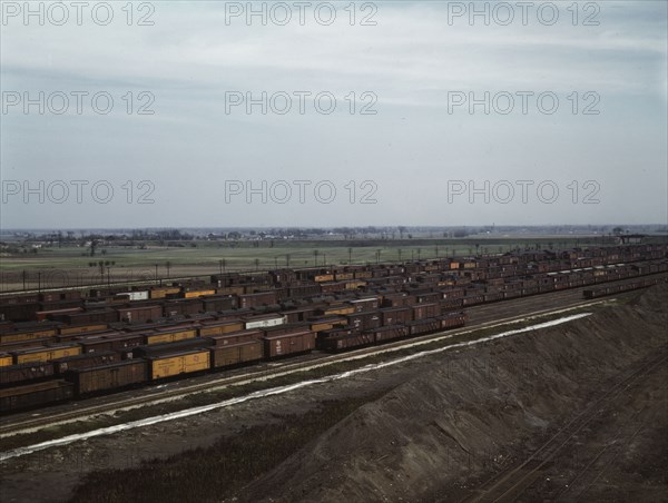 C. M. St. P. & P. R.R., general view of part of the yard, Bensenville, Ill., 1943. Creator: Jack Delano.