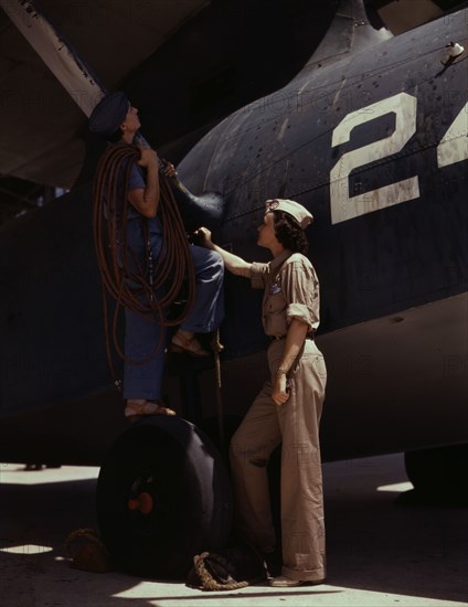 Women are contributing their skills to the nation's needs by keeping...Corpus Christi, Texas, 1942. Creator: Howard Hollem.