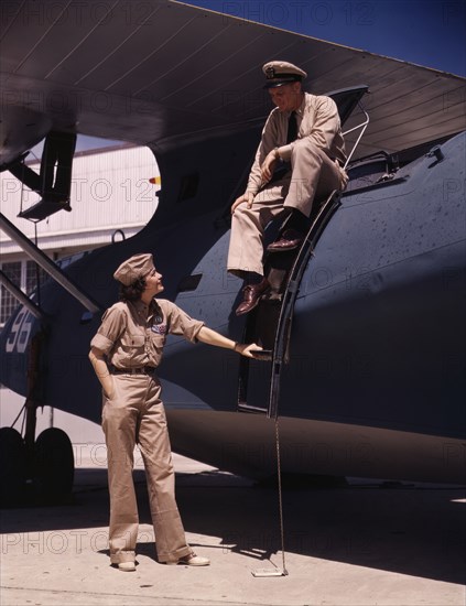 Mrs. Eloise J. Ellis, senior supervisor in the Assembly and Repairs...Corpus Christi, Texas, 1942. Creator: Howard Hollem.