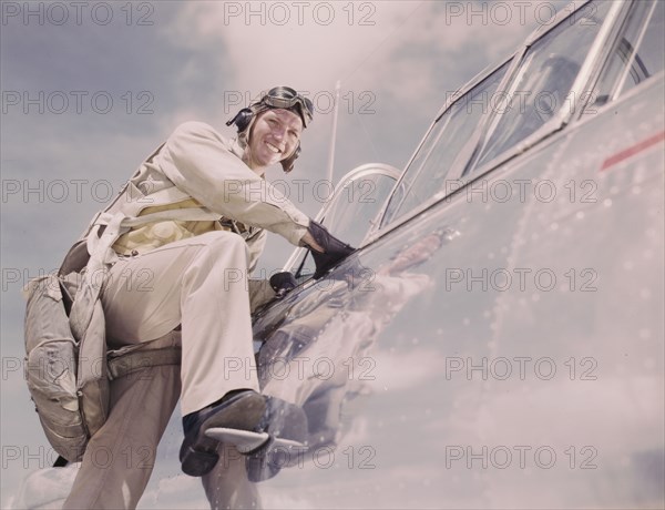 Cadet L. Deitz(?) at the Naval Air Base, Corpus Christi, Texas, 1942. Creator: Howard Hollem.