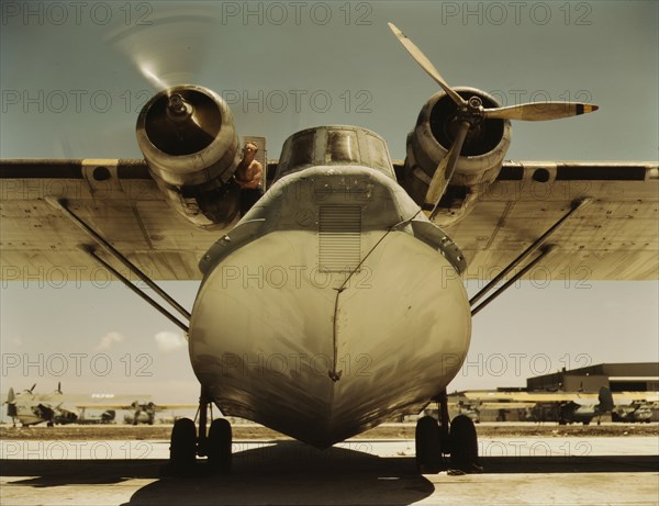 Plane at the Naval Air Base, Corpus Christi, Texas, 1942. Creator: Howard Hollem.