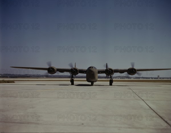 A C-87 transport plane, just off the assembly...Consolidated Aircraft..., Fort Worth, Texas, 1942. Creator: Howard Hollem.