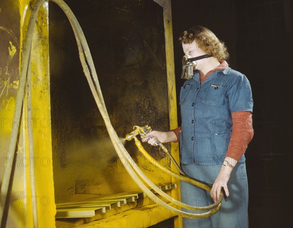 War production workers at the Heil Company making gasoline trailer..., Milwaukee, Wisconsin, 1943. Creator: Howard Hollem.