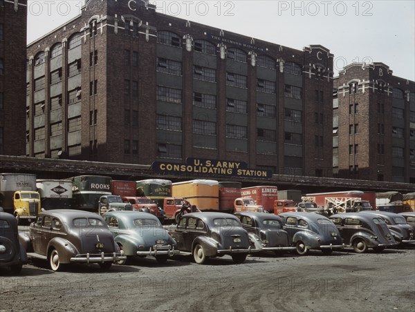 Freight Depot of the U.S. Army consolidating station, Chicago, Illinois, 1943. Creator: Jack Delano.