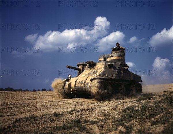 M-3 tanks in action, Ft. Knox, Ky., 1942. Creator: Alfred T Palmer.