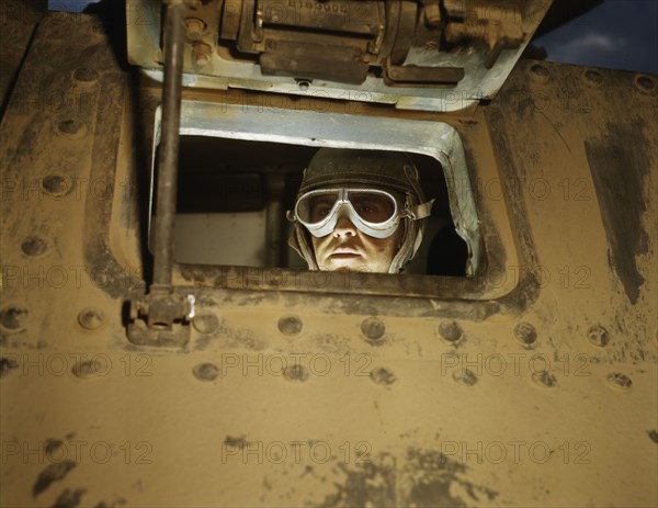 Tank driver, Ft. Knox, Ky., 1942. Creator: Alfred T Palmer.