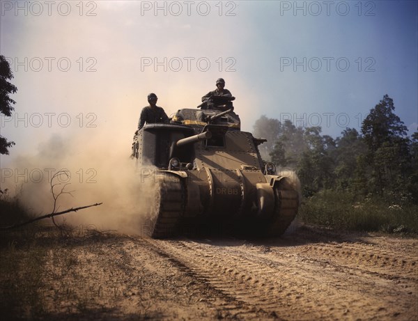 M-3 tanks in action, Ft. Knox, Ky., 1942. Creator: Alfred T Palmer.