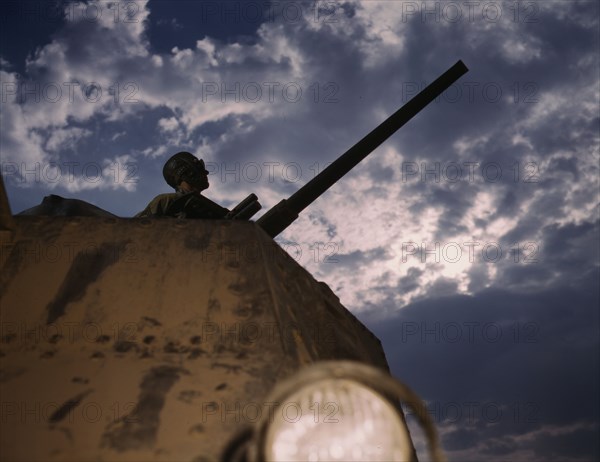 Tank commander, Ft. Knox, Ky., 1942. Creator: Alfred T Palmer.