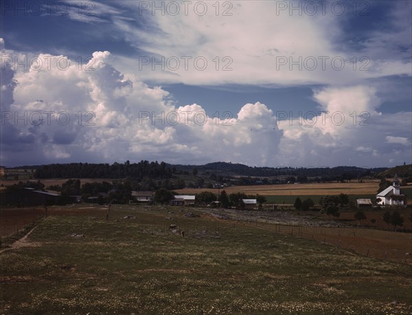 Countryside near the TVA site of the Douglas dam, Tenn., 1942. Creator: Alfred T Palmer.