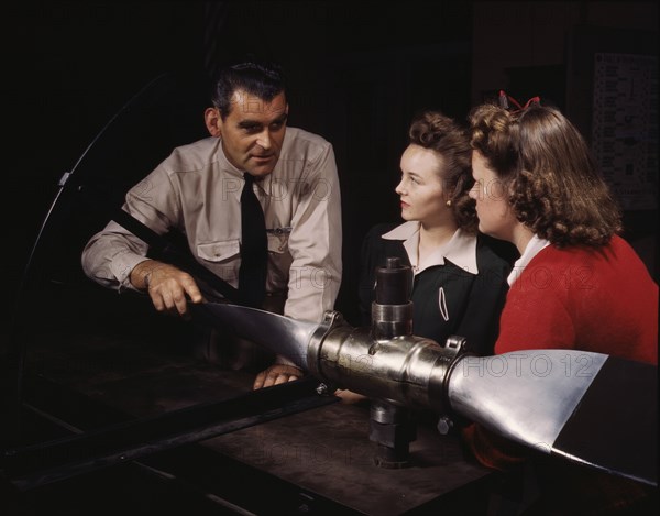 Students at Washington High School at class, training...to the war effort, Los Angeles, Calif., 1942 Creator: Alfred T Palmer.