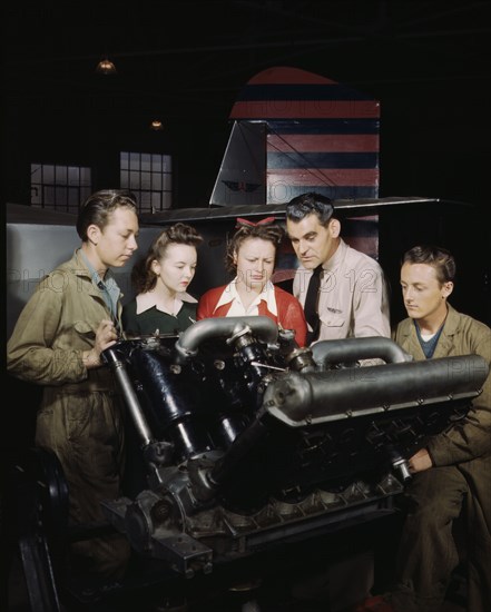 Students at Washington High School at class, training...to the war effort, Los Angeles, Calif., 1942 Creator: Alfred T Palmer.