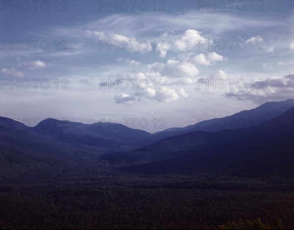 A view looking south through the White Mountains from...Pine Mountain, Gorham vicinity, N.H., 1943. Creator: John Collier.