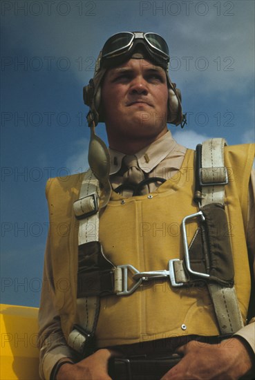 Marine lieutenant, glider pilot in training at Page Field, Parris Island, S.C., 1942. Creator: Alfred T Palmer.