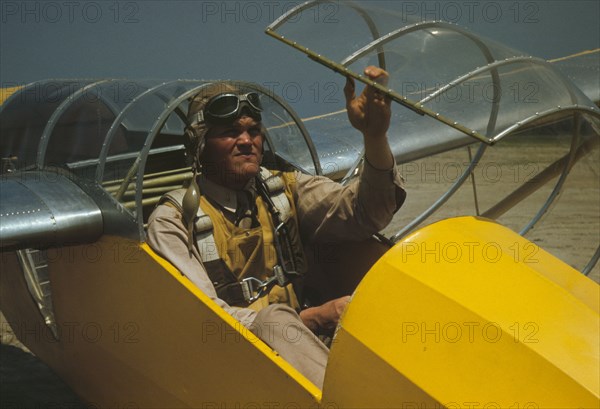 Marine lieutenant, glider pilot in training, at Page Field, Parris Island, S.C., 1942. Creator: Alfred T Palmer.