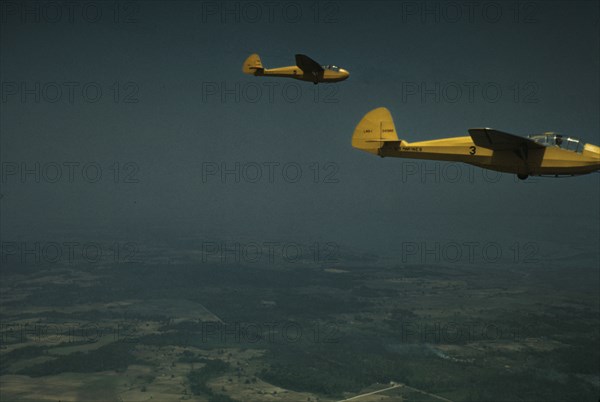 Marine Corps gliders being towed from Page Field, Parris Island, S.C., 1942. Creator: Alfred T Palmer.