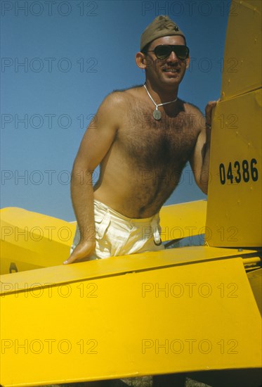 Marine with the training gliders at Page Field, Parris Island, S.C., 1942. Creator: Alfred T Palmer.