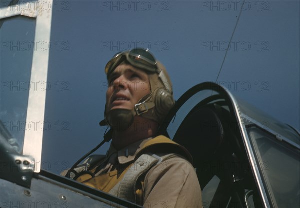 Marine lieutenant, glider pilot in training at Page Field, Parris Island, S.C., 1942. Creator: Alfred T Palmer.