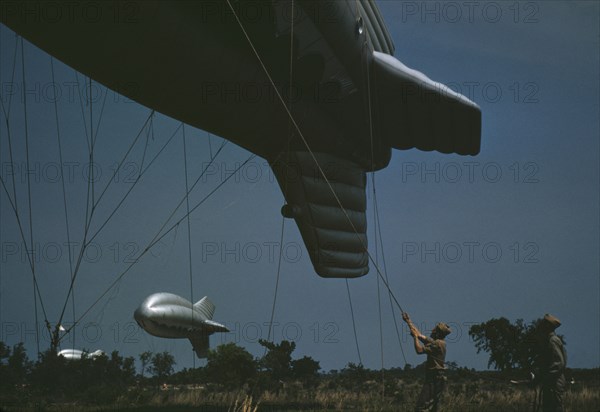 Marine Corps barrage balloons, Parris Island, S.C., 1942. Creator: Alfred T Palmer.