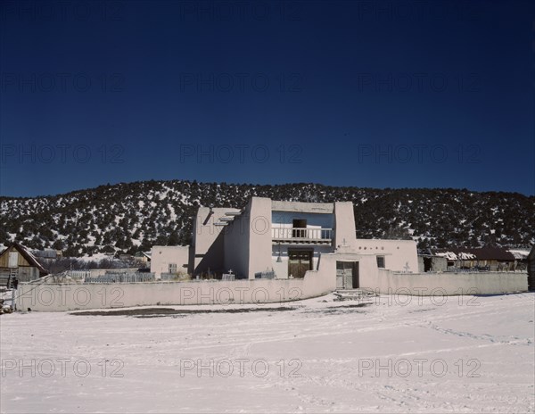 View of the church, Trampas, New Mexico, 1943. Creator: John Collier.