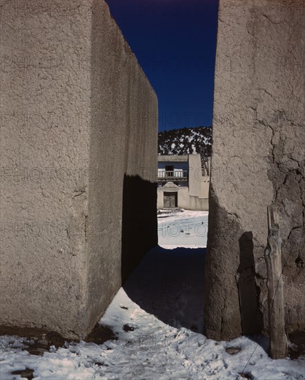 A Spanish-American village in the foothills of the Sangre..., Trampas, Taos County, New Mexico, 1943 Creator: John Collier.