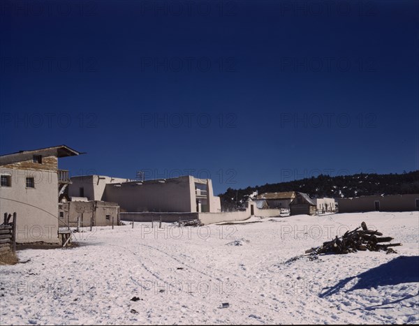 View of the church, Trampas, New Mexico, 1943. Creator: John Collier.