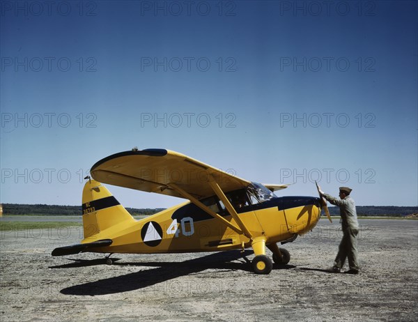 Civil Air Patrol Base, Bar Harbor, Maine, 1943. Creator: John Collier.