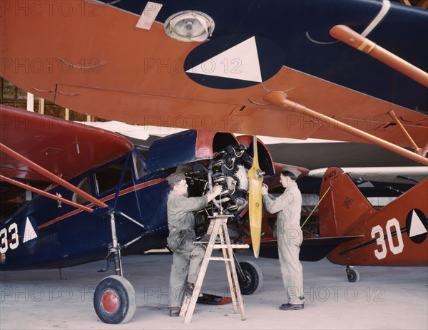 Civil Air Patrol Base, Bar Harbor, Maine, 1943. Creator: John Collier.