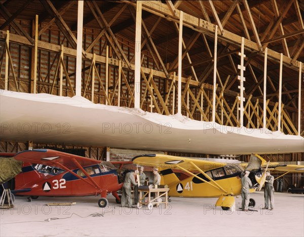 Civil Air Patrol Base, Bar Harbor, Maine, 1943. Creator: John Collier.