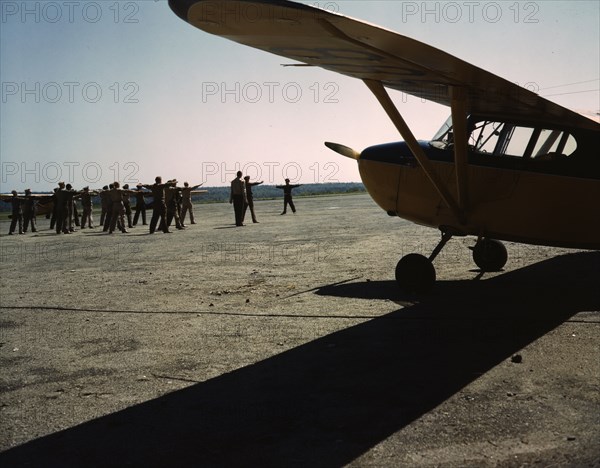 Civil Air Patrol Base, Bar Harbor, Maine, 1943. Creator: John Collier.