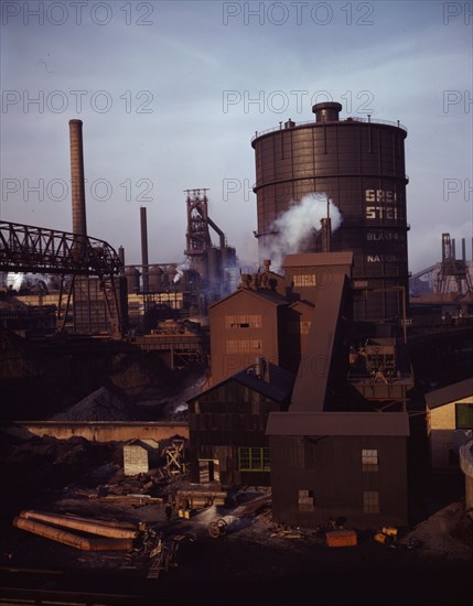 Hanna furnaces of the Great Lakes Steel Corporation, Detroit, Mich. , 1942. Creator: Arthur S Siegel.