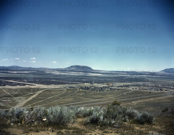 Japanese-American camp, war emergency evac...Tule Lake Relocation Center, Newell, CA, 1942 or 1943. Creator: Unknown.