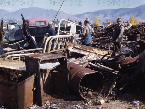 Scrap and salvage depot, Butte, Montana, 1942. Creator: Russell Lee.