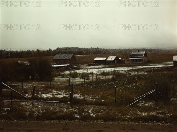 Ben Bow Mill of the Metal Reserves' Chromite development, Stillwater County, Montana, 1942. Creator: Russell Lee.