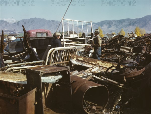 Scrap and salvage depot, Butte, Montana, 1942. Creator: Russell Lee.