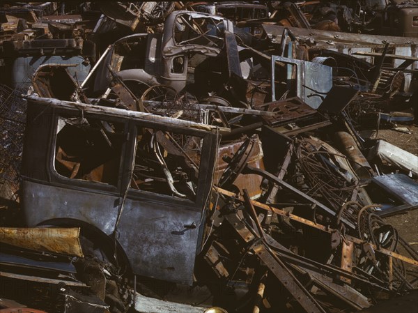 Scrap and salvage depot, Butte, Mont., 1942. Creator: Russell Lee.