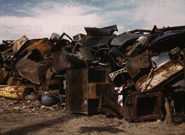 Scrap and salvage depot, Butte, Mont., 1942. Creator: Russell Lee.